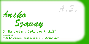 aniko szavay business card